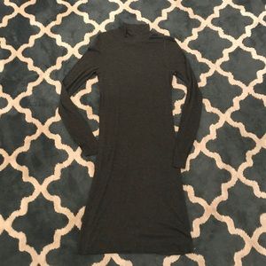 BCBGMaxAzria Gray ribbed mock neck knit dress